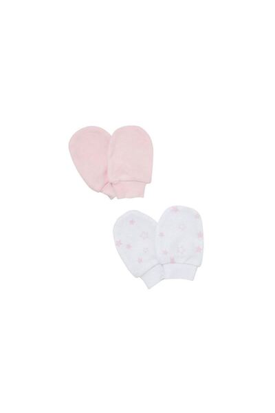 F&F HOME F&F Tiny Cotton Hands Gloves 2 Pairs Pink Newborn Baby Gloves