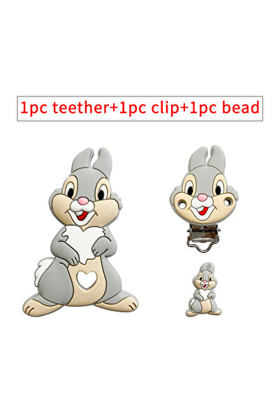 Choice 3pcs 3pcs/set Silicone Cartoon Animal Figure Teether Beads and Clips B...