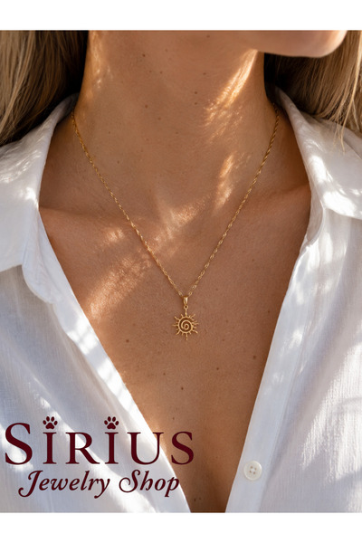 sirius jewelry Altın Kaplama Güneş Kolye