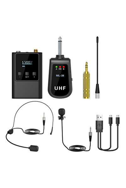 Choice one drag one Dual Wireless Microphone System Headset Mic/Stand Mic/Lav...