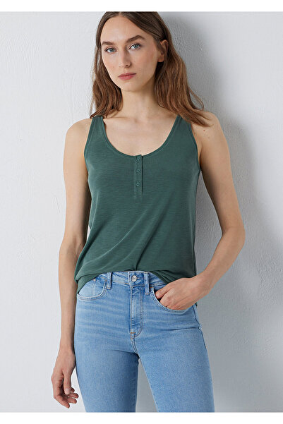 Mavi Düğmeli Haki Atlet Slim Fit / Dar Kesim 1613339-80684