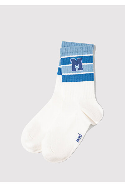 Mavi M Logo Detailed White Socks 1912828-25705