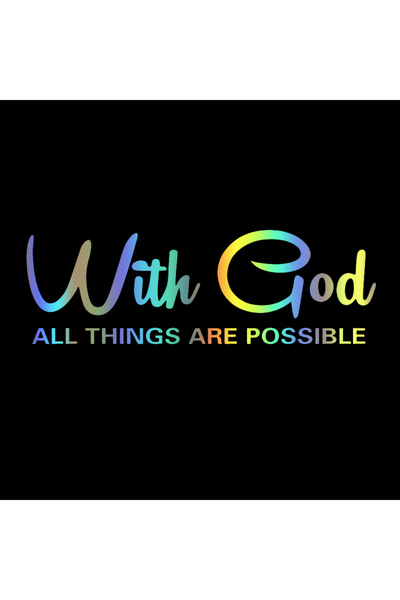 Choice 20x6cm JT04 Laser With God All Things Are Possible Car Sticker Waterpr...