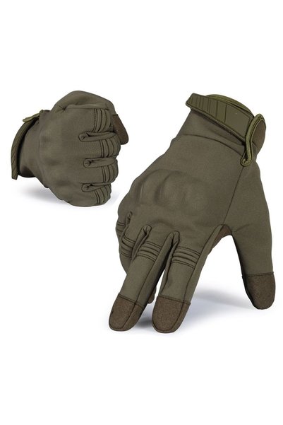 Choice L Green Tactical Gloves Touch Screen Full Finger Glove Hard Shell Flee...