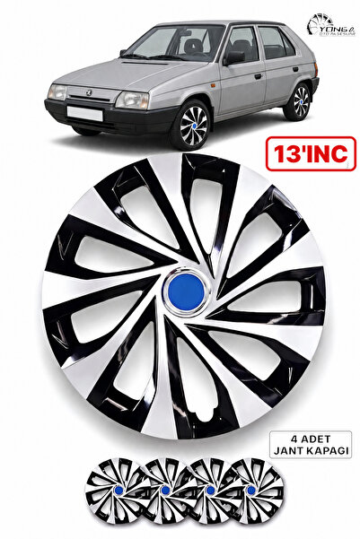 YONGA OTO AKSESUAR SKODA FAVORİT Jant Kapağı 13 İnç Kırılmaz 4'lü + 4 Amblem ...