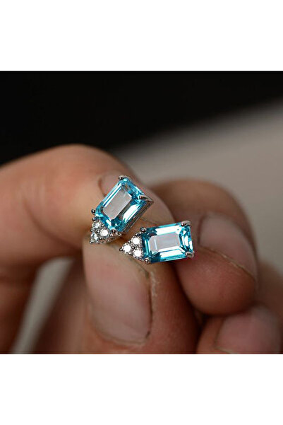 Choice E913 Huitan Simple and Elegant Light Blue Women Earrings Piercing Ear ...