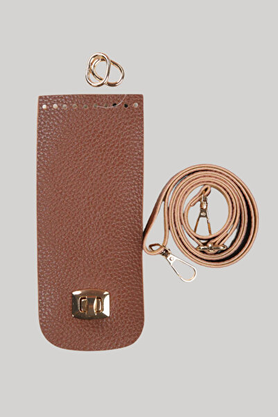 BD fold yarn Clip-On Phone Set 8,5X20 cm Tan Knitted Bag Kit Bag Accessory