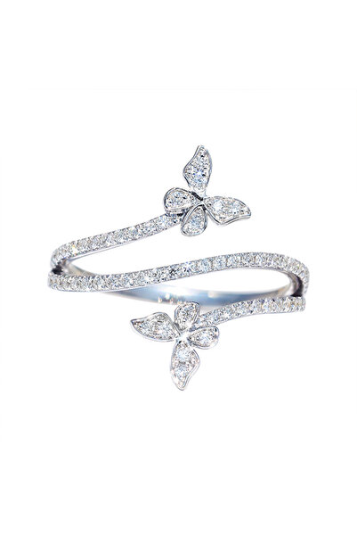 Choice 10 Q058 Huitan Exquisite Butterfly Rings for Women Luxury Inlaid Bling...