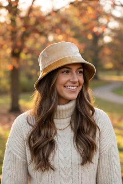 Fonem Unisex Safari Hat Plain Fo 7064 Mustard - Stretchy Lycra Fabric, Sun-Pr...