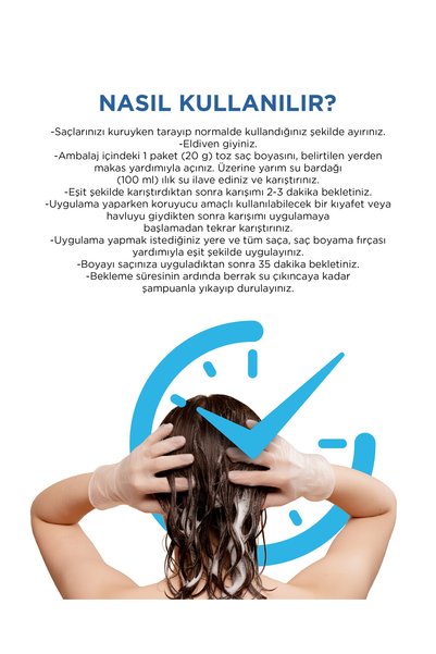 Sea Color Aqua Hair Dye Suyla Aktifleşen Toz Saç Boyası 3.0 Koyu Kahve