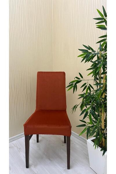 Empressco İtalyan Süet Kumaş Sandalye Kılıfı KİREMİT RENK (6 ADET)