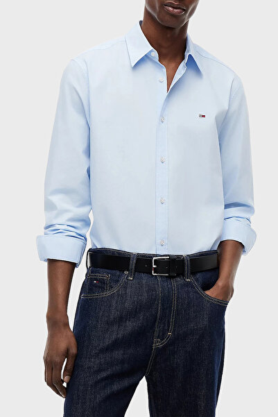Tommy Jeans Pamuklu Regular Fit Logolu Klasik Yaka Uzun Kollu Gömlek Erkek GÖ...