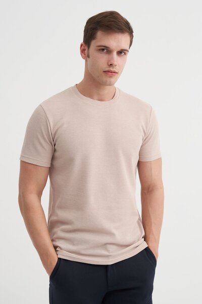 Cazador Bisiklet Yaka Slim Fit Düz Örme Tişört