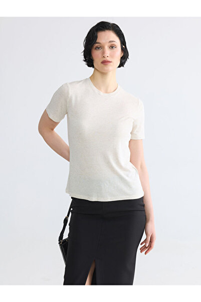 LC Waikiki   Beige Crew Neck Women's T-Shirt