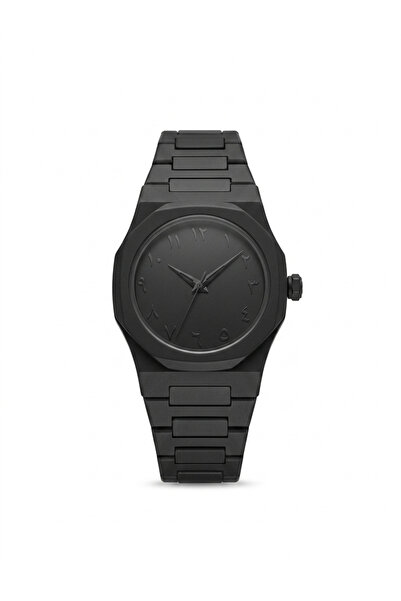 Glapzen Arapça Rakamlı Erkek Kol Saati – Mat Siyah Minimalist Tasarım, Quartz...
