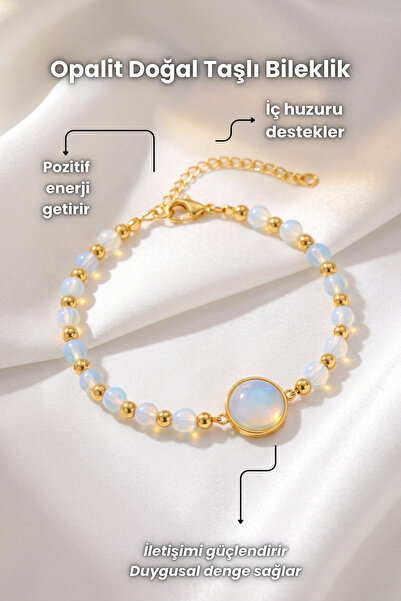 Elifsu Jewelry سوار حجري كبير بتصميم خرز من الحجر الطبيعي، تصميم عتيق من الأم...