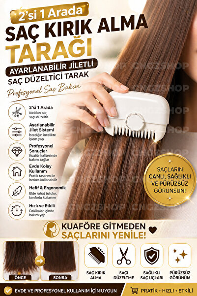 CNGZSHOP Χτένα αφαίρεσης σπασμένων μαλλιών 2 σε 1 |   Ρυθμιζόμενη χτένα κουρε...