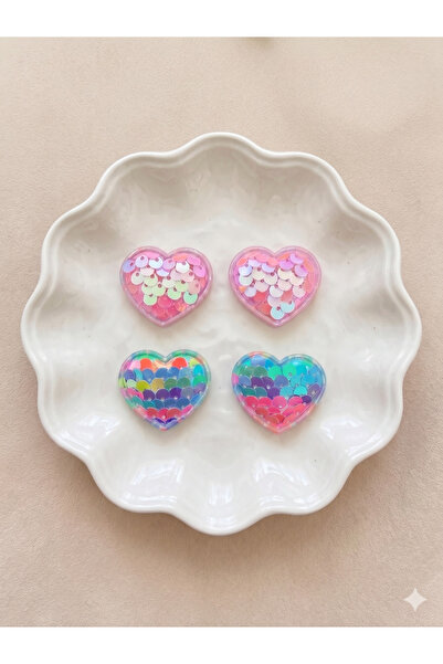 Jeevee Colorful Sequin Heart Baby Hair Clip - Hair Clip for Babies with No Ha...