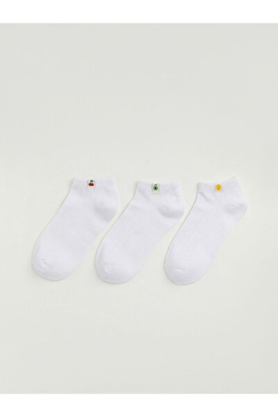 LC Waikiki Embroidered Women's Booties Socks 3-Piece Set