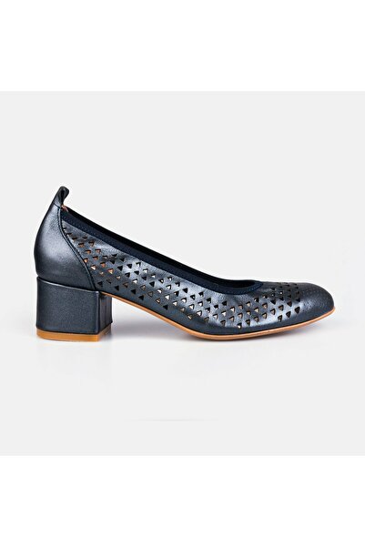 UrbanShoes Pantofi casual perforaţi cu toc damă din piele naturală, Leofex – ...