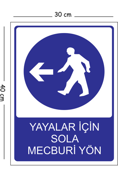 Mayeka لافتة تحذيرية للسلامة المهنية من Sola Mecburi مقاس 30x40 سم A3 للطرق ا...