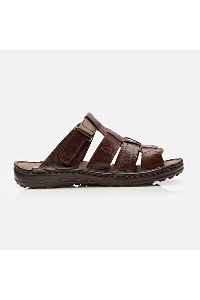 UrbanShoes Saboti barbati din piele naturala, Leofex - 143 maro deschis box