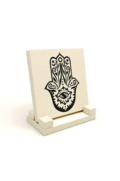 Sadrazam Πέτρινη Βάση Γραφείου με Σχέδιο Χέρι της Φατίμα 10x10 KD-4