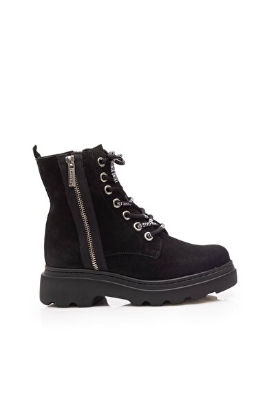 UrbanShoes Women's boots made of genuine Leather , Leofex - 327 Black velour