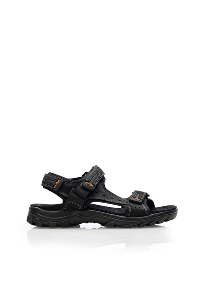 UrbanShoes Sandale bărbați din piele naturală - 3700 Negru Nabuc