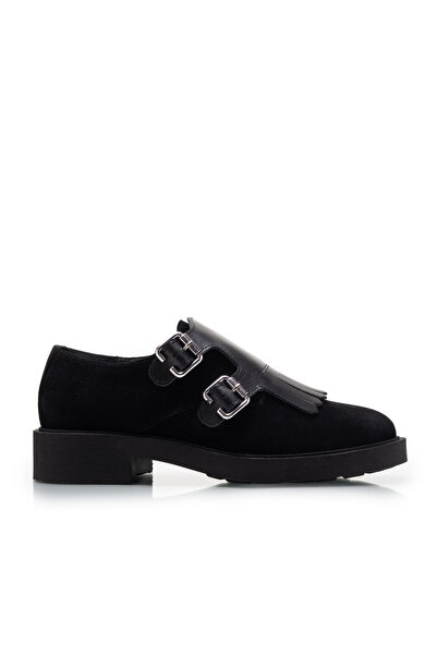 UrbanShoes Pantofi casual damă din piele naturală, Leofex - 371 Negru velur box