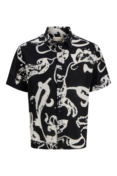 Jack & Jones Plus Ανδρικό Πουκάμισο Μεγάλων Μεγεθών, Βαμβακερό, με Αφηρημένο ...