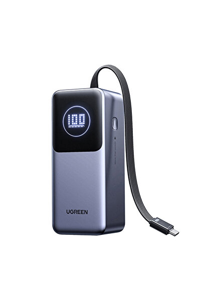 Ugreen Power Bank PB723 (55365B) - cu cablu USB-C încorporat, USB, Type-C, Af...