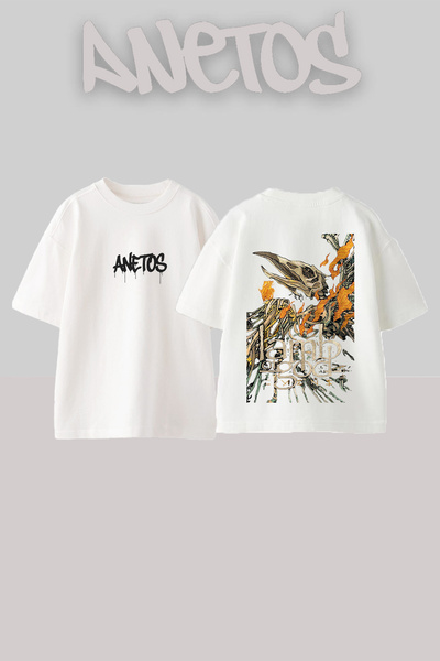 Anetos Μπλουζάκι Lamb Of 2 Design με στάμπα στην πλάτη, βαμβακερό, λευκό, ove...