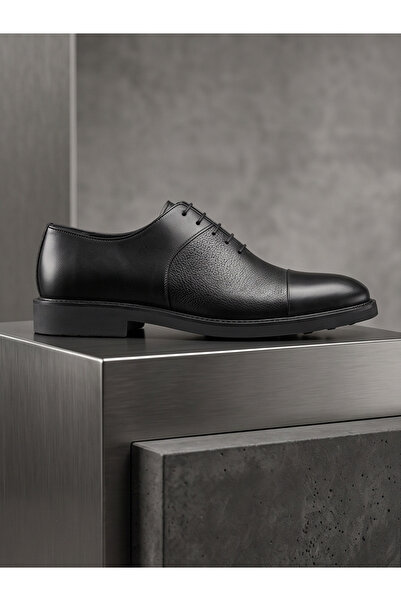 CRC AYAKKABI Black Genuine Leather Non-Slip Flexible Sole Classic Modern Casu...