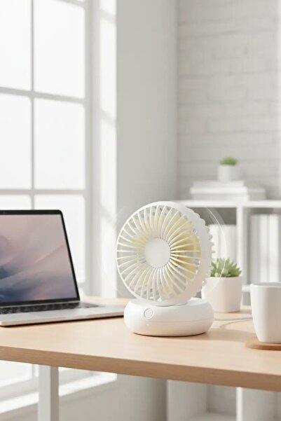 Miniso Lisanlı Soğutmalı Taşınabilir Masaüstü Fan Beyaz – Çok Kademeli Hız Ay...
