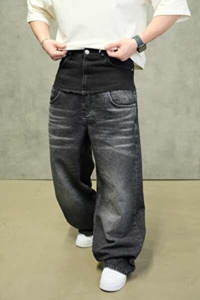 Riches Paris WASHED GREY BAGGY FIT JEANS WITH LAYERING EFFECT – STUNNING STRE...