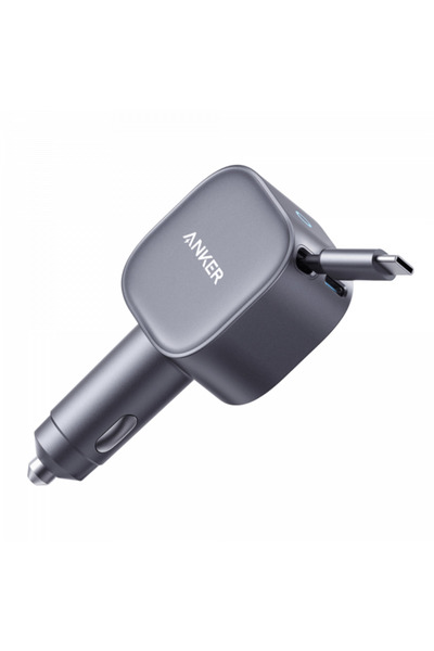 Anker Зарядно за кола с USB-C нано кабел, 75W, 3A, 1 x USB-C, Сив A2738HA2