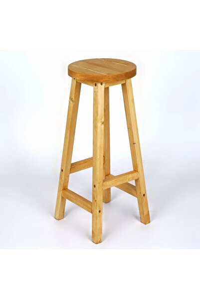 WOODENSA Bar Sandalyesi ,mutfak Sandalyesi Masif Tabure Yuvarlak Bar Taburesi...