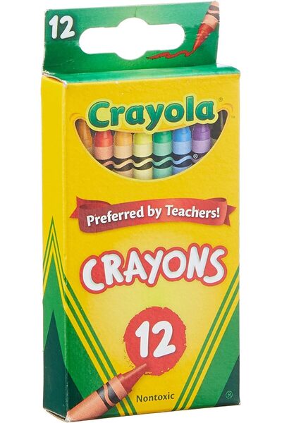 Crayola Non-Toxic Crayon Set, 12 Pieces