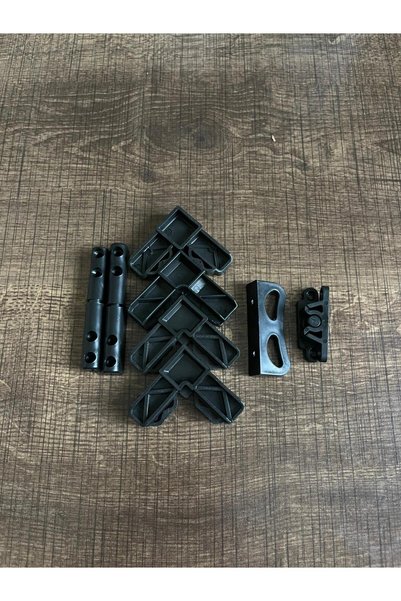 Tasarım Screen Accessories (Corner, Hinge, Railing, Handle.) Set of 10 Black. (40 Pieces)