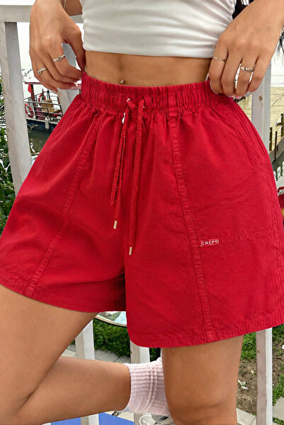 Tarz Cool Γυναικείο καλοκαιρινό σορτς από 100% βαμβάκι με ελαστική μέση και ά...