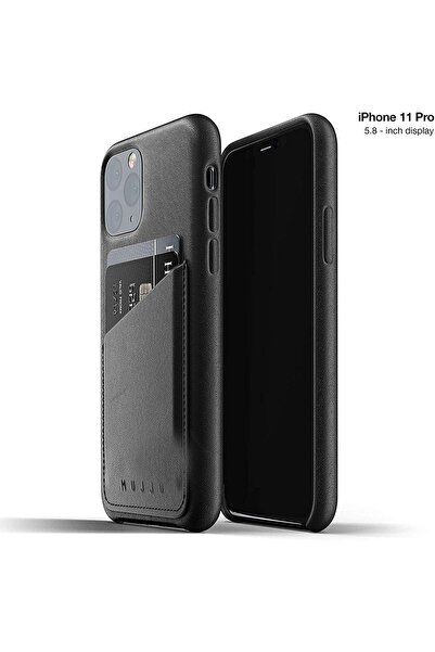 Mujjo Ολόκληρη Δερμάτινη Θήκη Πορτοφόλι για iPhone 11 Pro – Μαύρο (MUJJO-CL-0...