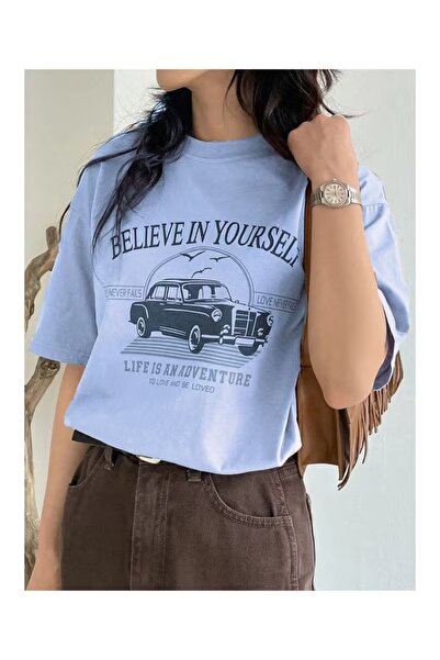 ZİYMO Believe in Yourself Printed Oversize T-Shirt