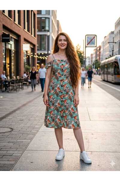 Asel Γυναικείο μαλακό καλοκαιρινό υφαντό φόρεμα με λουράκια που πέφτουν στους...