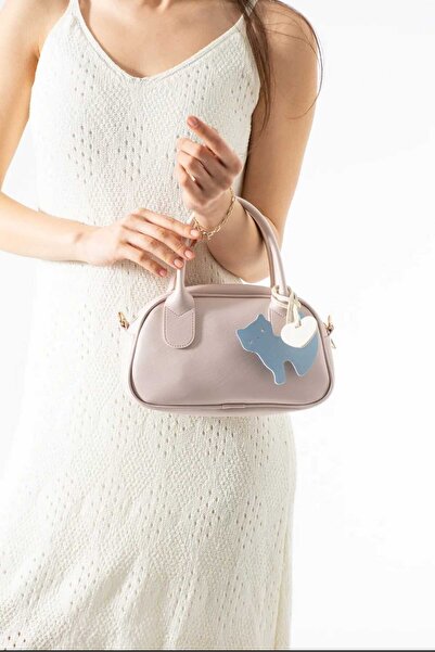 ÖZÜM ÇANTA Women's Cat Charm Gift Shoulder Crossbody Bag Pink
