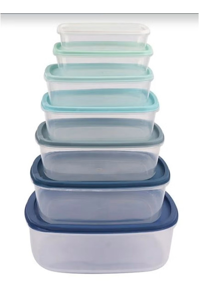 Smart Kitchen Plastic Food Container Set - 7 Pieces in Various Sizes and Styl...