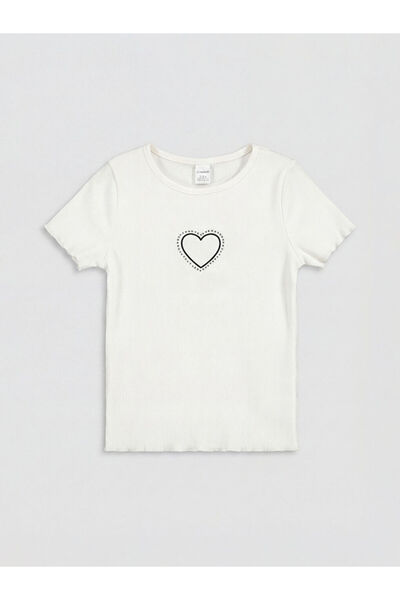 LC Waikiki White Heart Printed Tulle Girls' Set from Güli̇s Gi̇ym