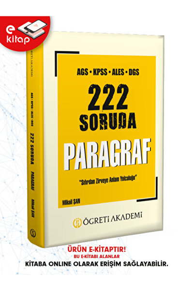 Pegem Akademi Yayıncılık AGS-KPSS-ALES-DGS 222 Soruda Paragraf E-Kitap