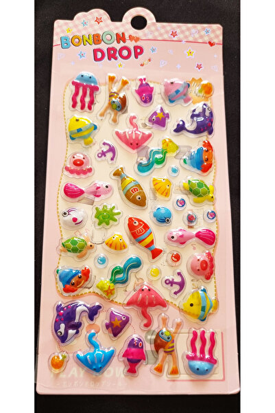 Modellino Bonbon Drop Kabartmalı Kendinden Yapışkanlı Sticker 10x20cm