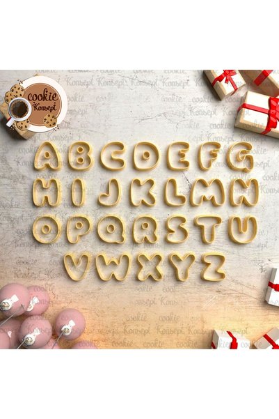 CookieKonsept مجموعة قوالب من الطين البوليمر بسمك 2 سم # 107 - مجموعة حروف فقاعية 2 سم |   عجينة هوبي متوافقة